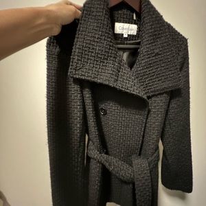 Calvin Klein Black Textured Coat